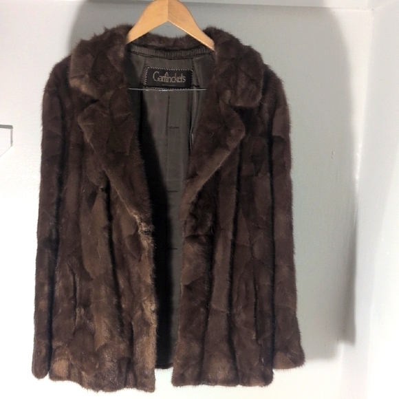 Garfinckels Vintage Brown Fur Mink Coat - Picture 1 of 5